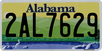 AL license plate 2AL7629
