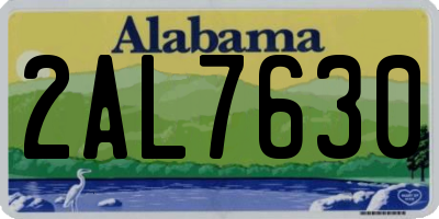 AL license plate 2AL7630