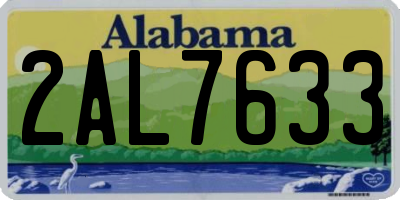 AL license plate 2AL7633