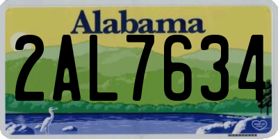 AL license plate 2AL7634