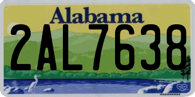 AL license plate 2AL7638