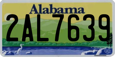 AL license plate 2AL7639