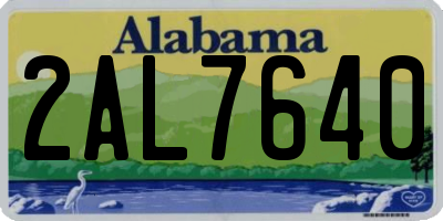 AL license plate 2AL7640