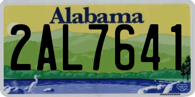 AL license plate 2AL7641