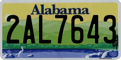 AL license plate 2AL7643