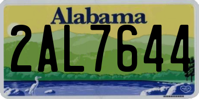 AL license plate 2AL7644