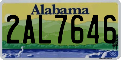 AL license plate 2AL7646