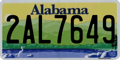 AL license plate 2AL7649