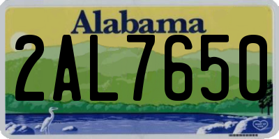 AL license plate 2AL7650