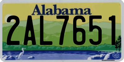AL license plate 2AL7651