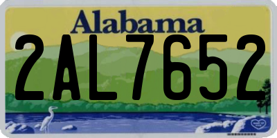 AL license plate 2AL7652