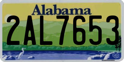 AL license plate 2AL7653