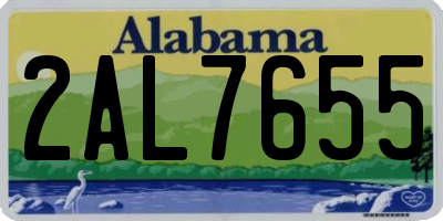 AL license plate 2AL7655
