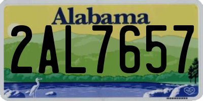 AL license plate 2AL7657