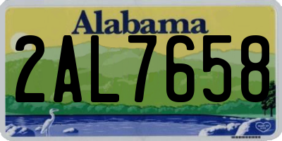 AL license plate 2AL7658
