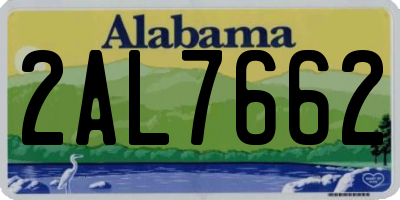 AL license plate 2AL7662