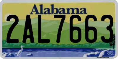 AL license plate 2AL7663