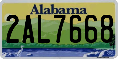 AL license plate 2AL7668