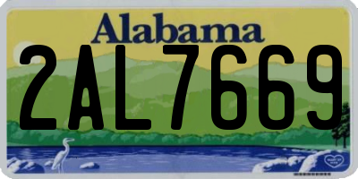 AL license plate 2AL7669