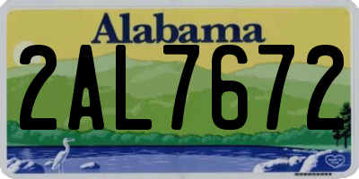 AL license plate 2AL7672