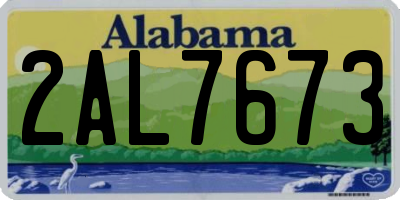AL license plate 2AL7673