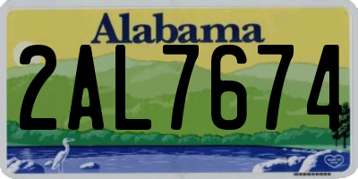 AL license plate 2AL7674