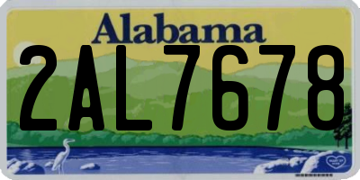 AL license plate 2AL7678