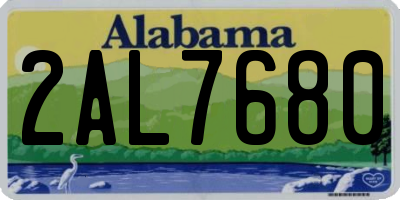 AL license plate 2AL7680