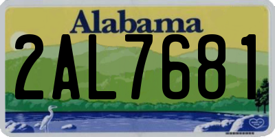 AL license plate 2AL7681