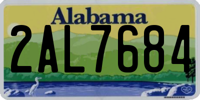 AL license plate 2AL7684