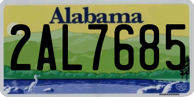 AL license plate 2AL7685