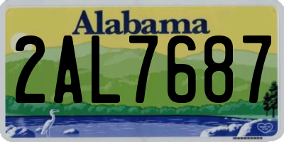AL license plate 2AL7687
