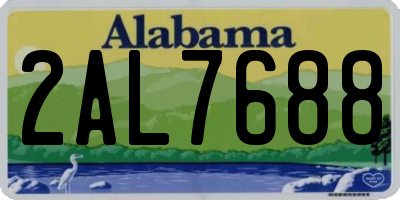 AL license plate 2AL7688