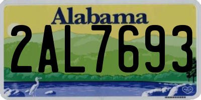 AL license plate 2AL7693