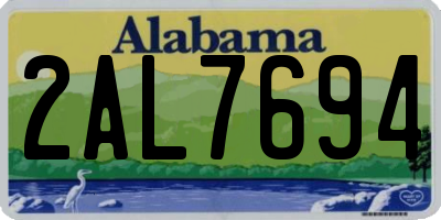 AL license plate 2AL7694