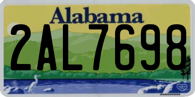 AL license plate 2AL7698