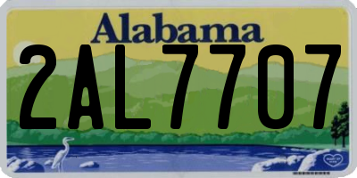 AL license plate 2AL7707
