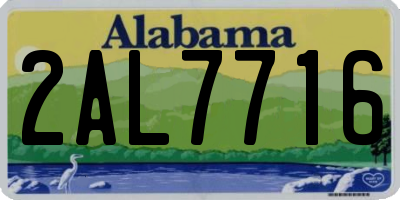 AL license plate 2AL7716