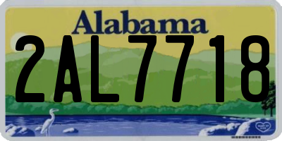 AL license plate 2AL7718