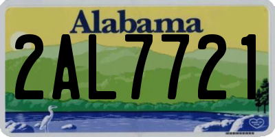 AL license plate 2AL7721