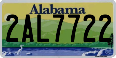 AL license plate 2AL7722