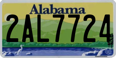 AL license plate 2AL7724