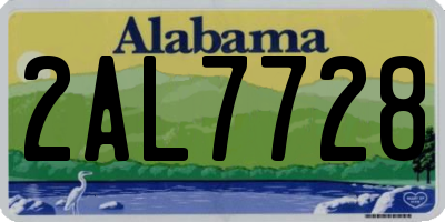 AL license plate 2AL7728