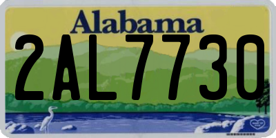 AL license plate 2AL7730