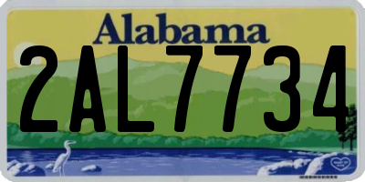 AL license plate 2AL7734