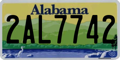 AL license plate 2AL7742