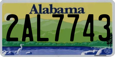 AL license plate 2AL7743