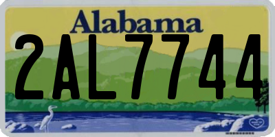 AL license plate 2AL7744