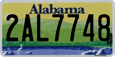 AL license plate 2AL7748