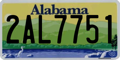 AL license plate 2AL7751